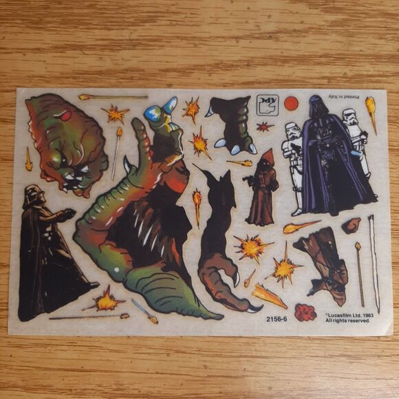 1983 APC STAR WARS Rub On Transfer Sheet 2156-6 vtg Darth Vader Lucasfilm - Picture 1 of 4